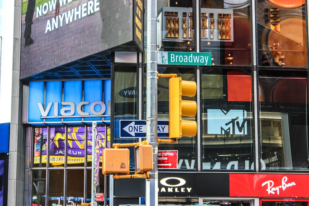 yellow stoplight on street