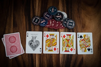 assorted-color playing cards