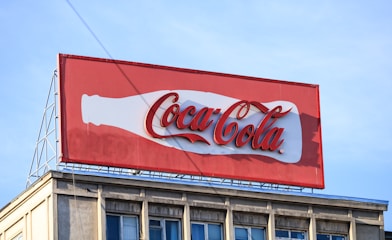 architectural photography of Coca-Cola tarpaulin