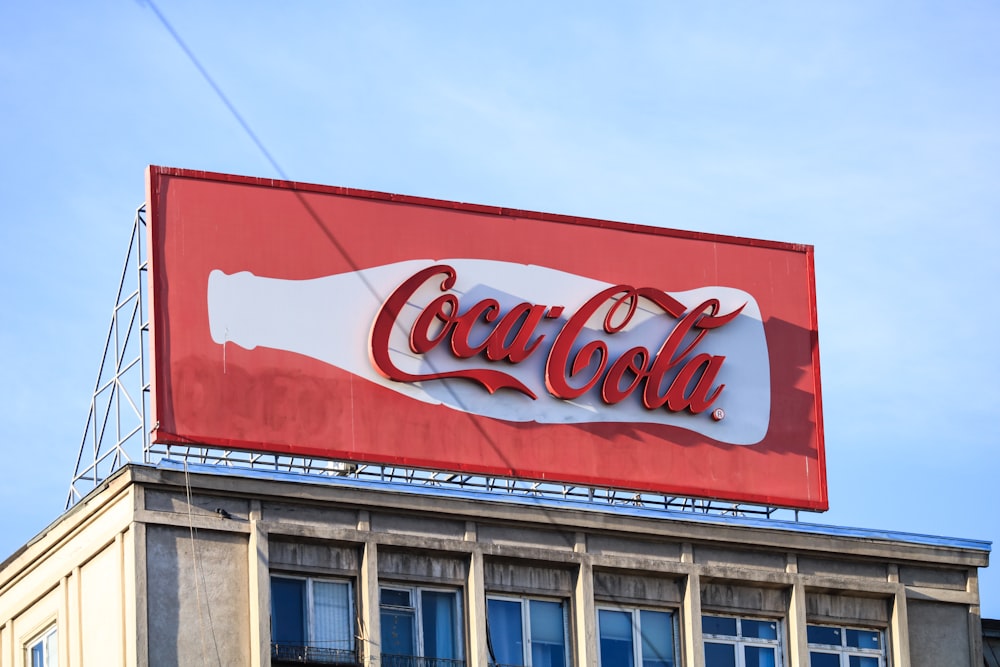 architectural photography of Coca-Cola tarpaulin