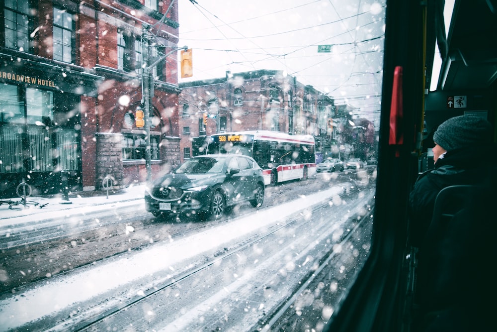 black car on road