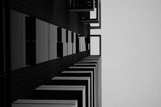 grayscale photo of building