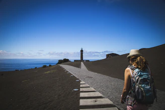 woman walking on road