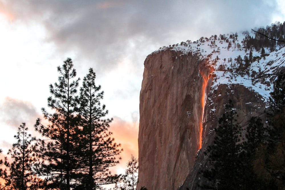 snowy mountain cliff