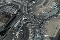 high angle view of airport