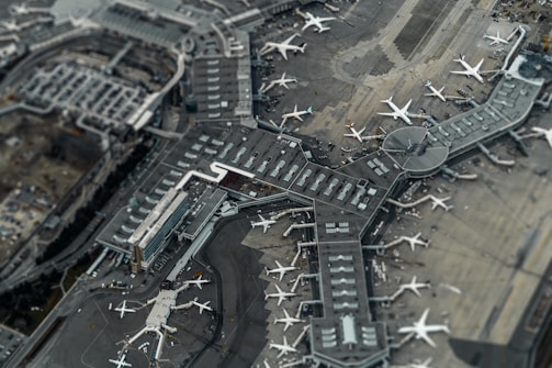 high angle view of airport
