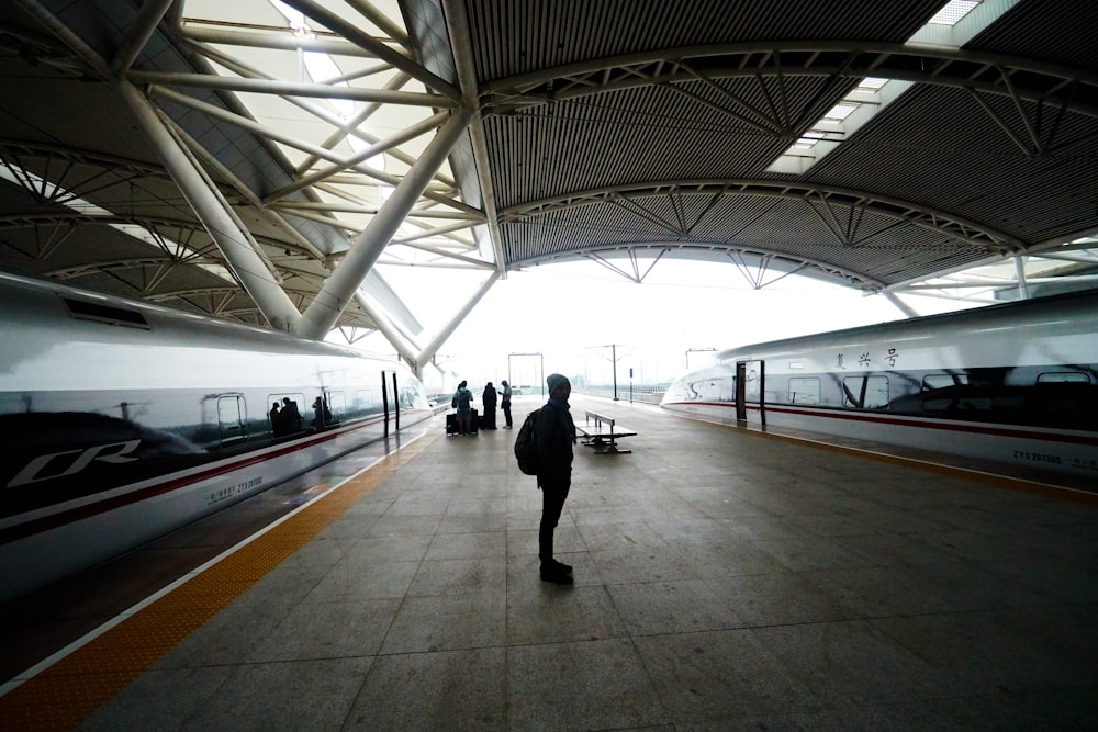 person at train station during daytime