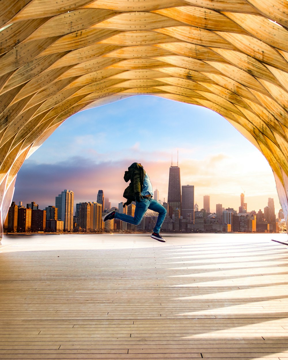 man standing under dome