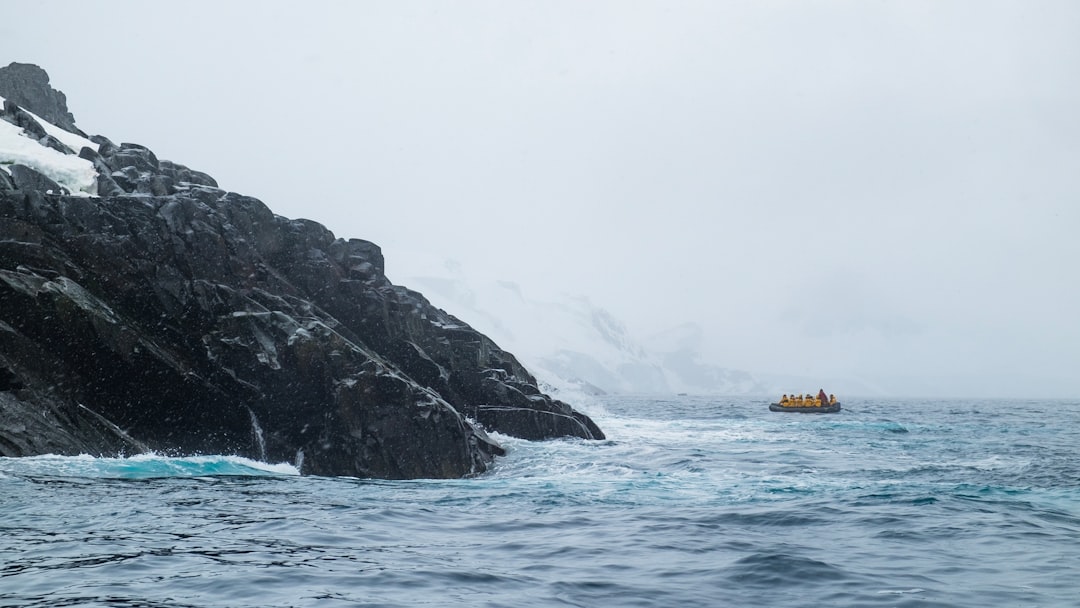 boat near mountain