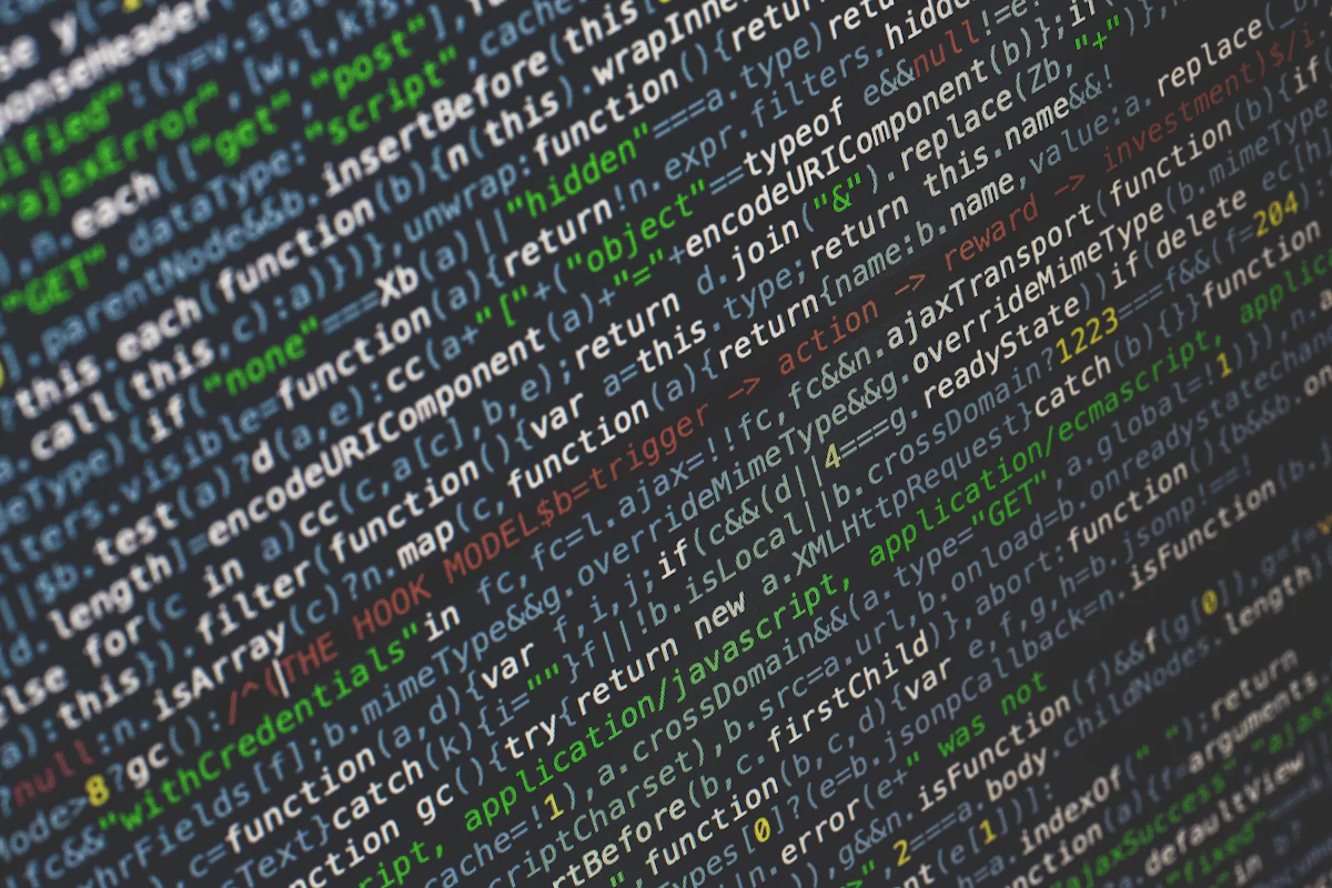 Lines of colourful source code
