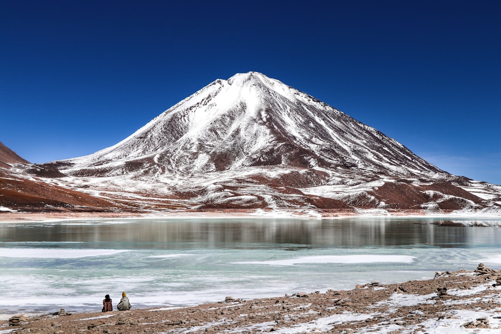 woman mountain peak