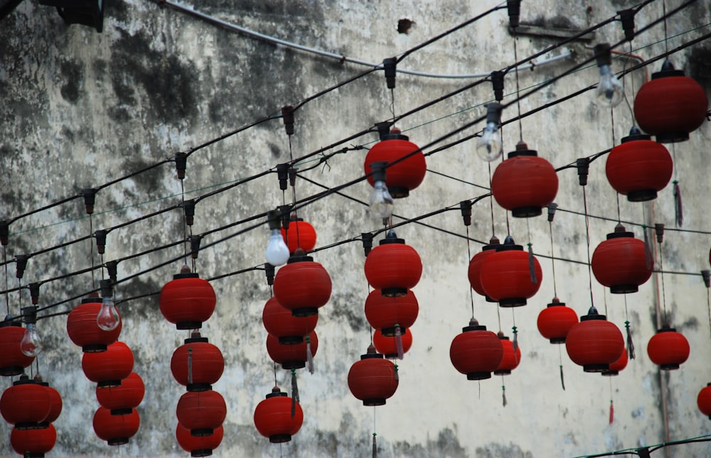 red lantern with string bulbs