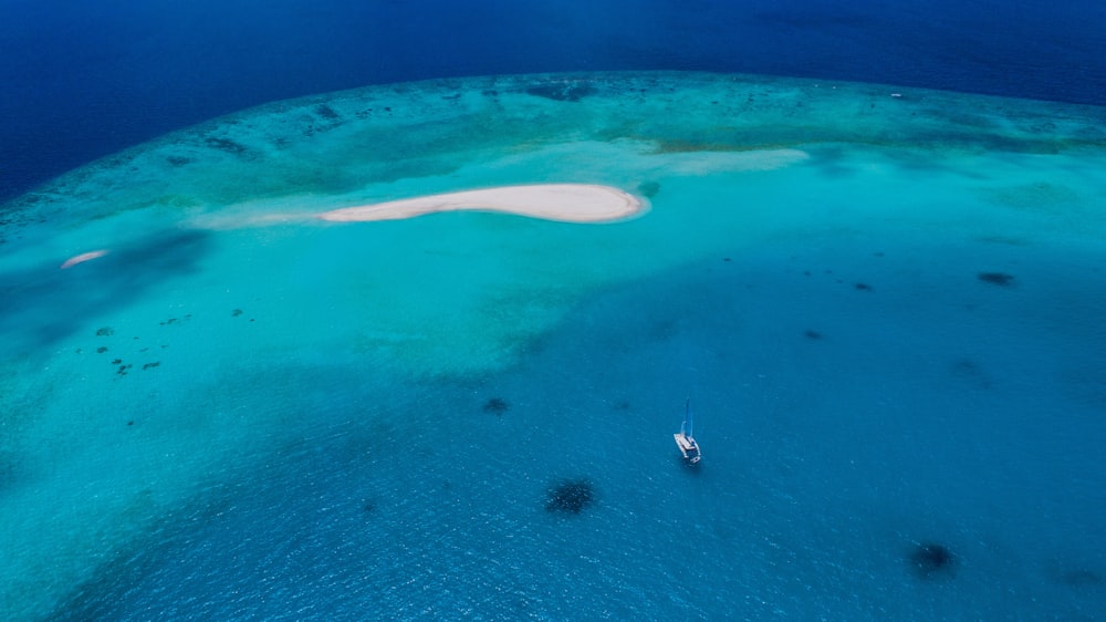 aerial view of naked island