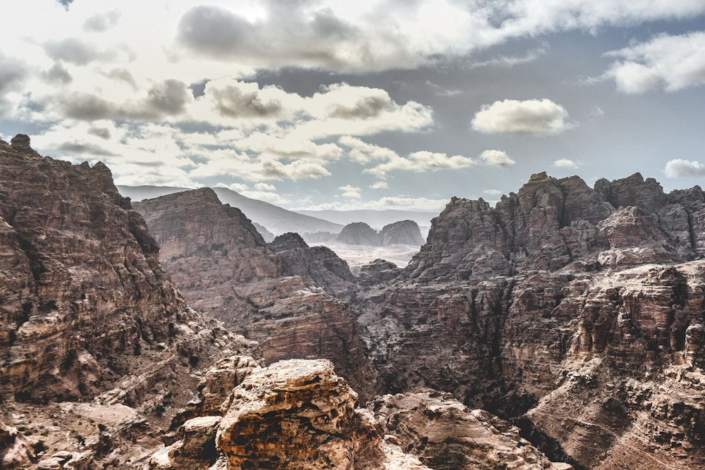 a view of a mountain range from a high point of view