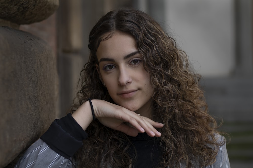 woman with curly hair