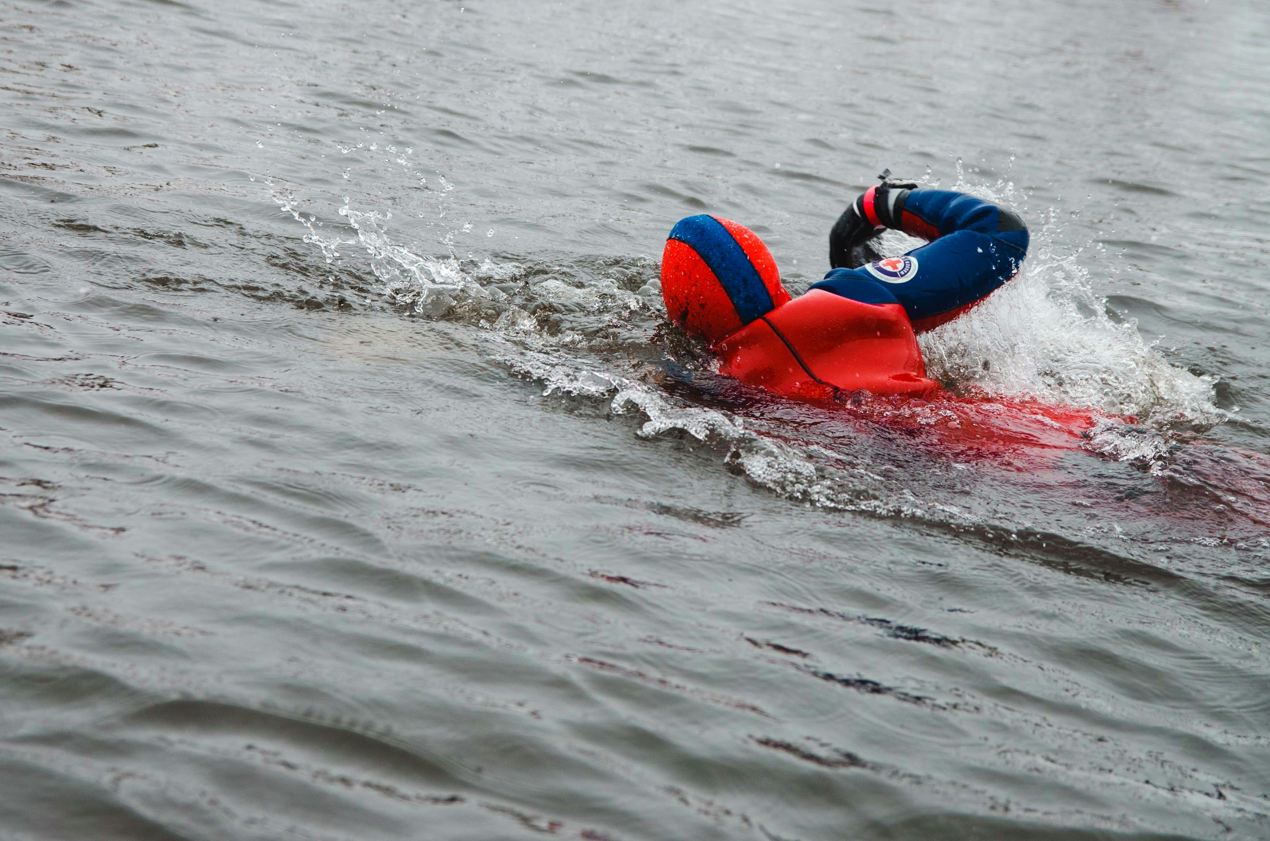 person swimming in body of water