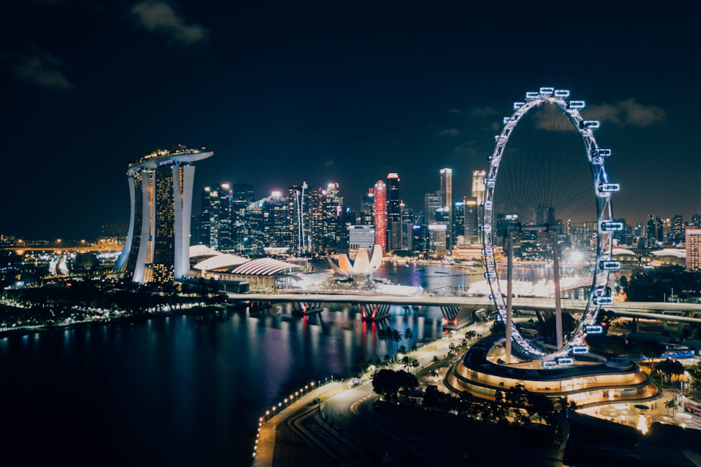 cityscape at night