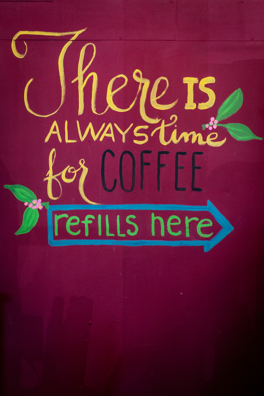 red there is always time for coffee refills here-printed textile