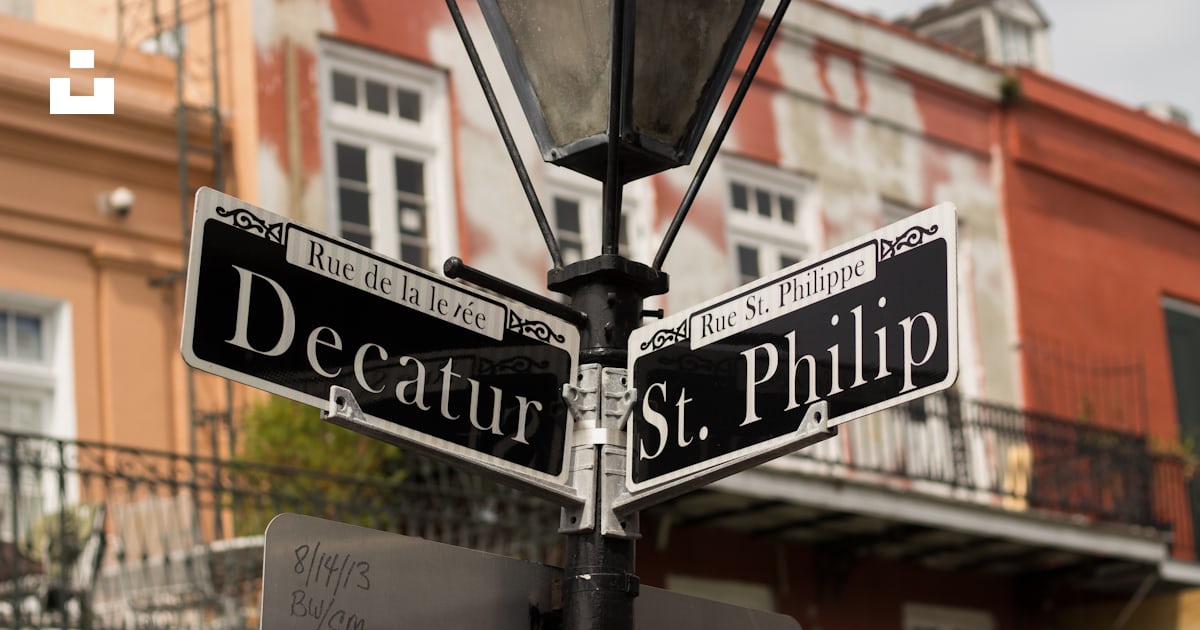 Decatur and St. Philip street signs on lamppost photo – Free New ...