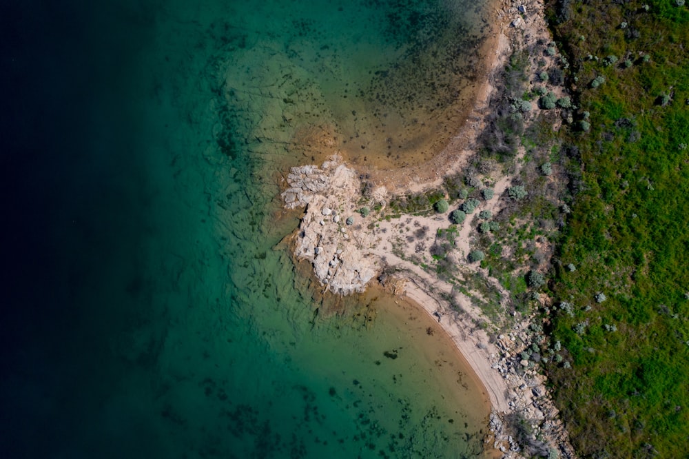 aerial photography of body of water