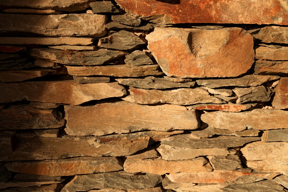 Mur de pierre brune