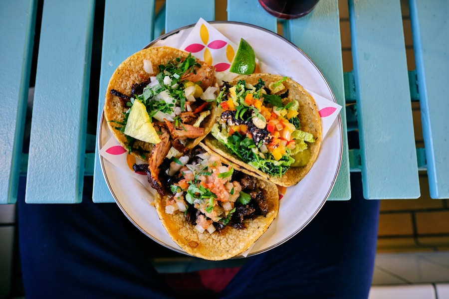 Grilled tacos with fresh toppings