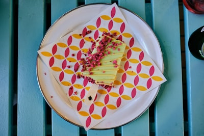 cake on plate meal zoom background