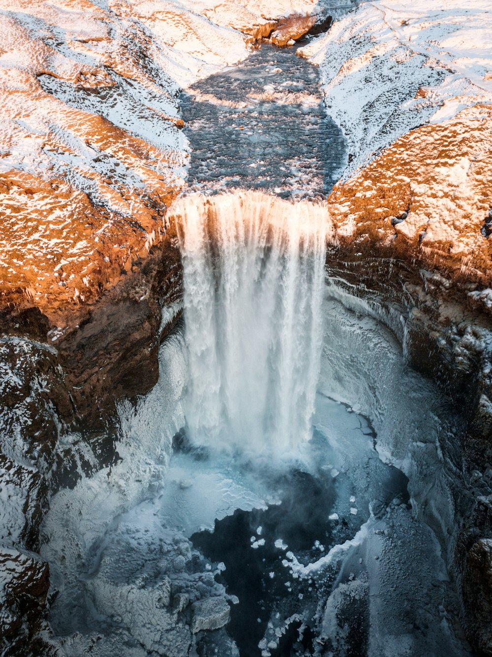 waterfalls on rocks