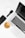 A well-arranged flat lay of modern tech gadgets placed on a white surface, including a sleek black smartphone, wireless earbuds in a white case, a black smartwatch, a silver laptop with a black keyboard, and a cup of coffee with a rich crema.
