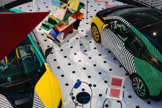 A vibrant collage showing hardware tools, cozy home goods, and a sleek private car ready for rental.