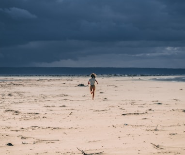 woman running in sand