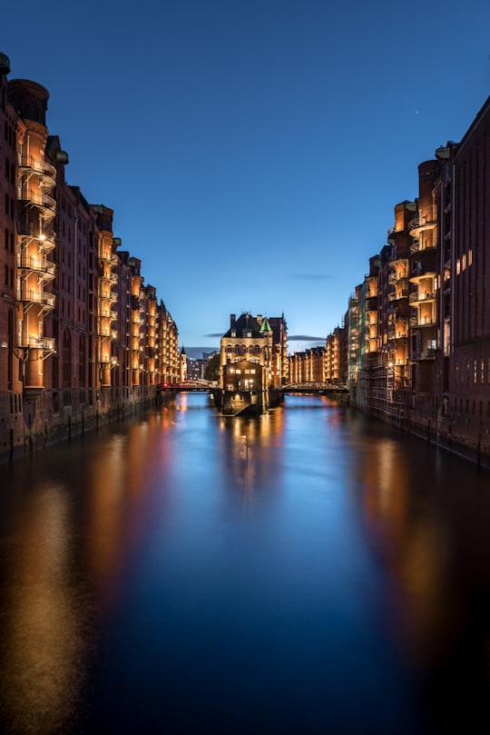 body of water across buildings in Speicherstadt Germany