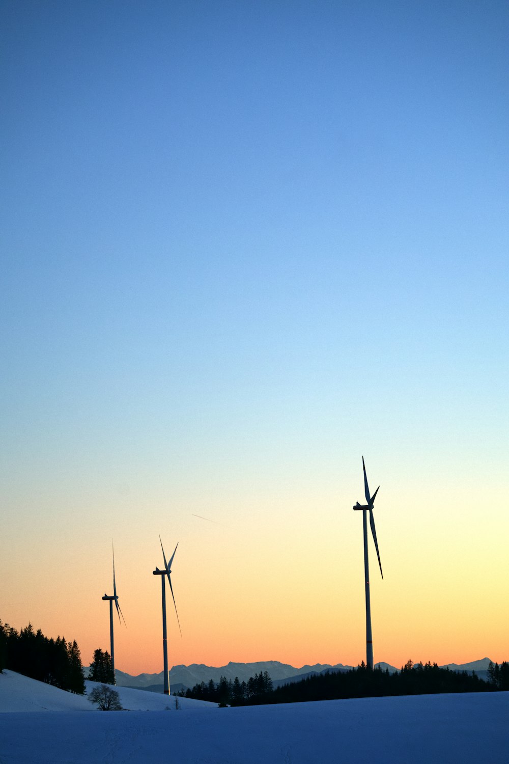 silhouette photography of windmills