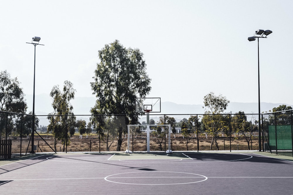 Campo da basket vicino a alberi di foglie verdi photo – Photo Basket  Gratuite sur Unsplash