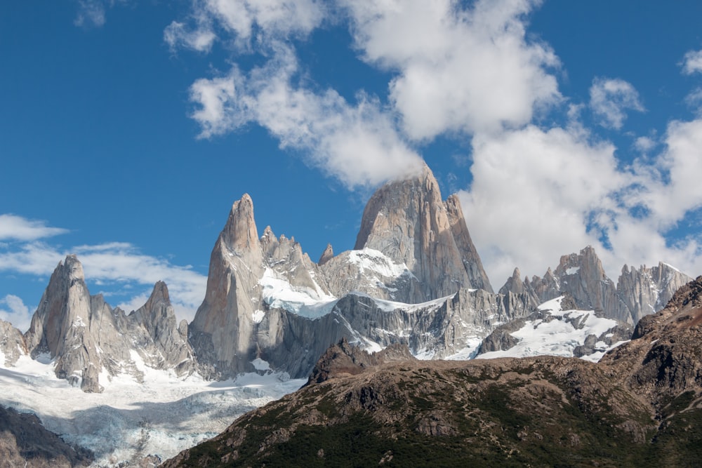 stony mountains below the clouds