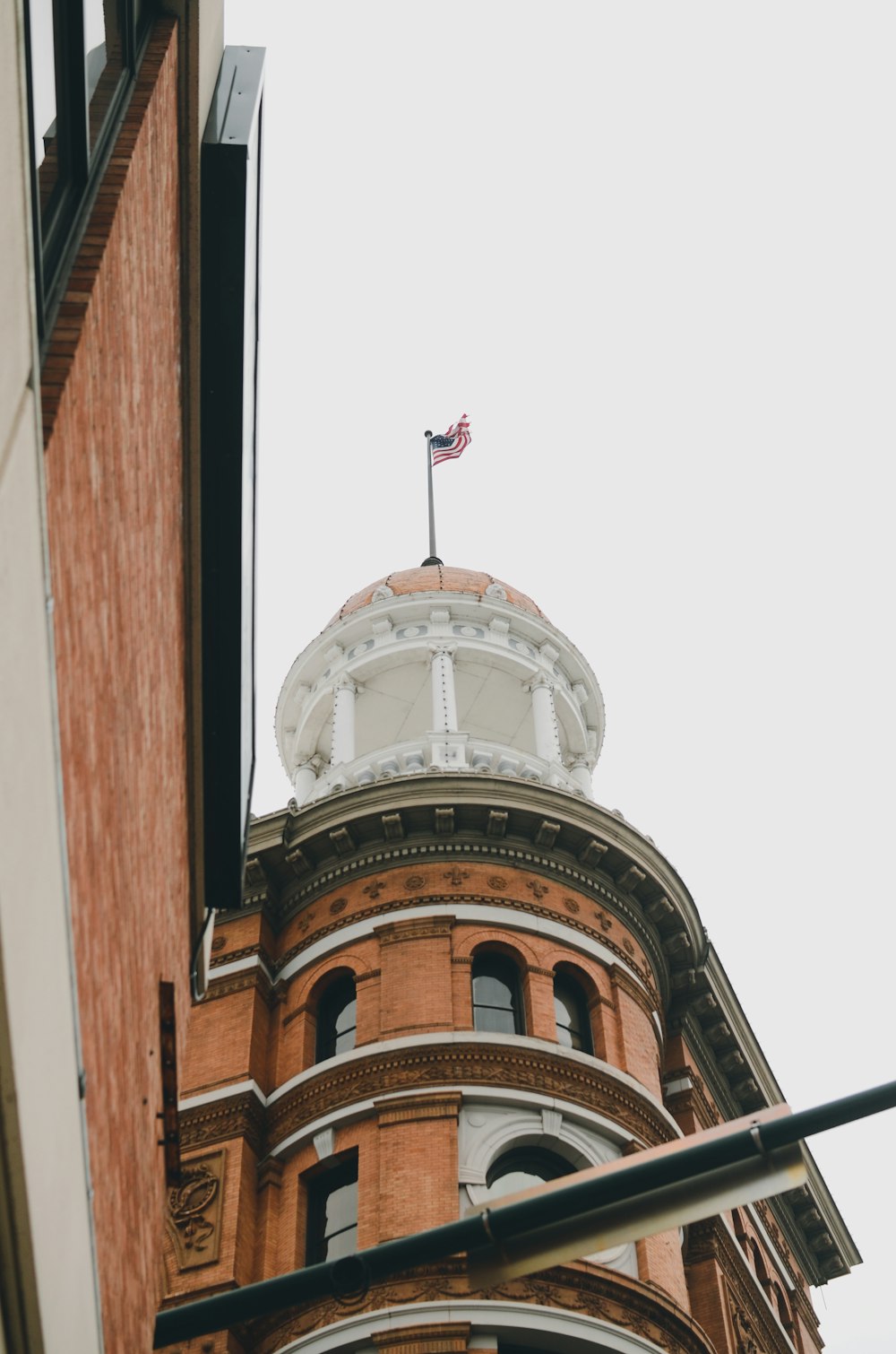 low angle photography of USA flag