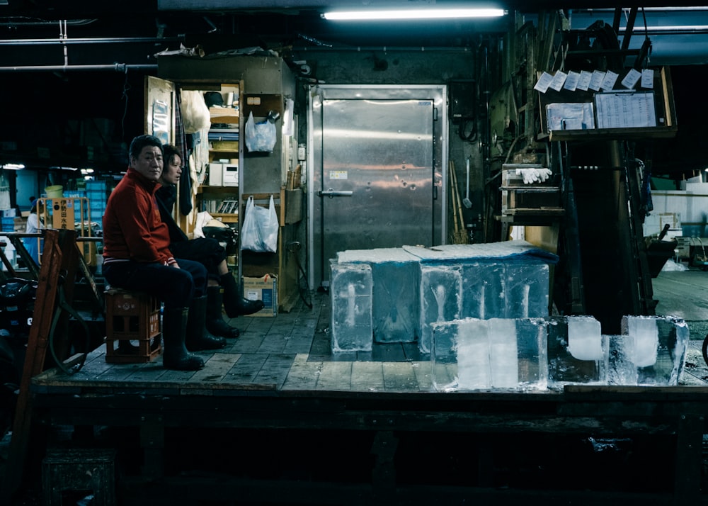 man sitting on bench