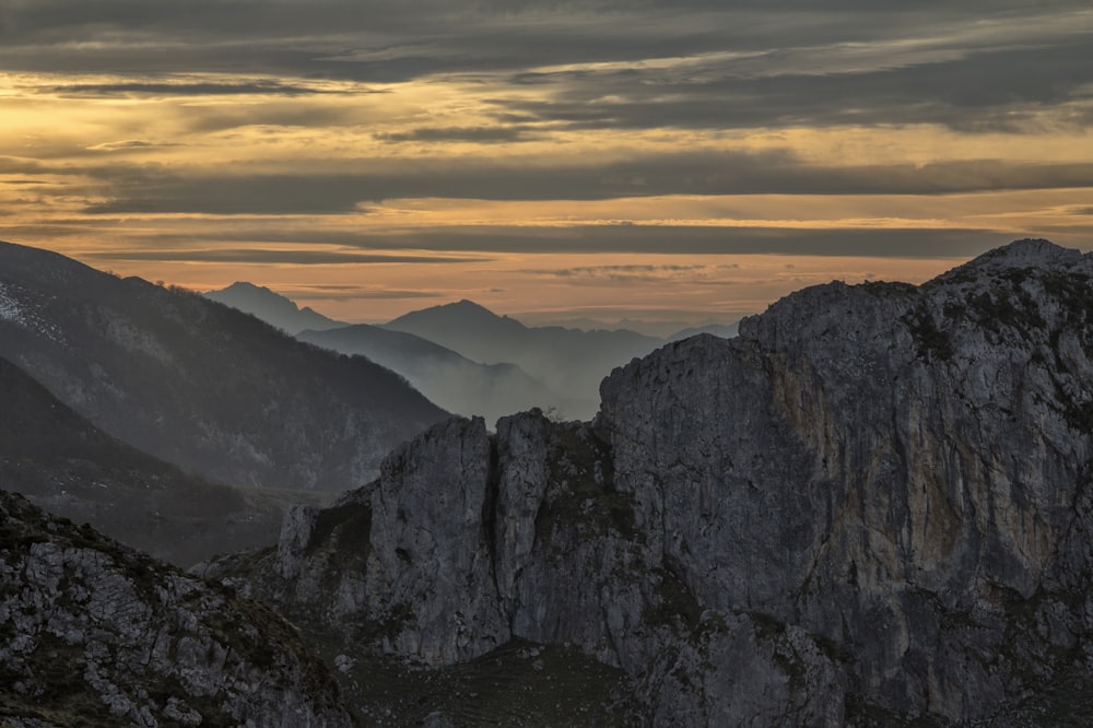 gray mountain during golden hour