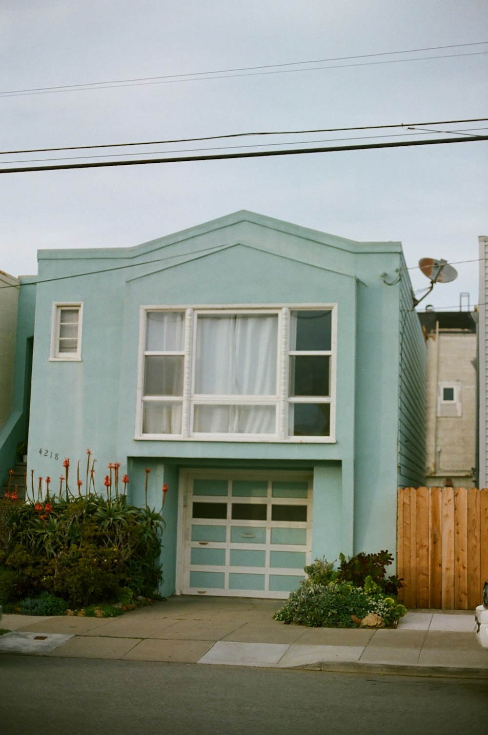 blue house at daytime