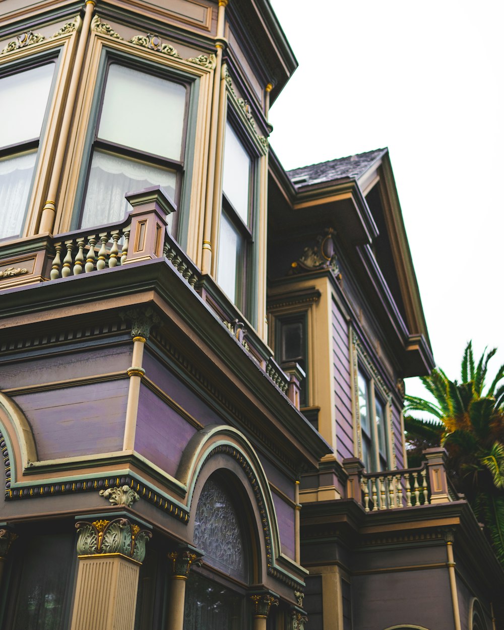 brown and purple painted house