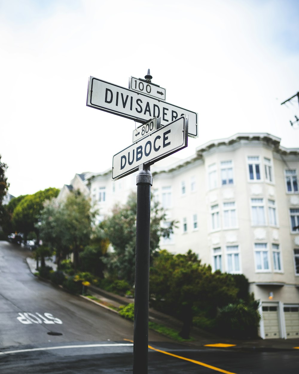 road signage of Divisaders and Duboce