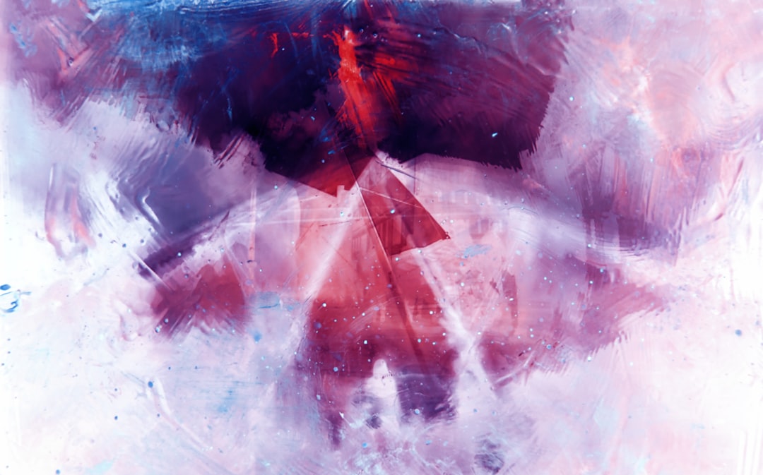 a digital painting of a person holding an umbrella, Inverse Pyramid Color