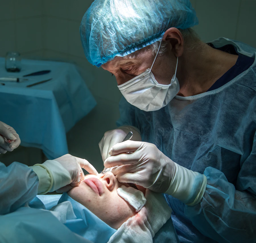 Equipe médica em procedimento ortopédico