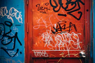 blue and orange painted wall