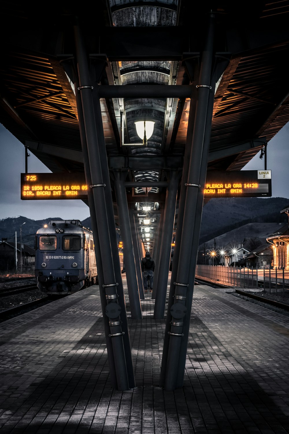 train station during night