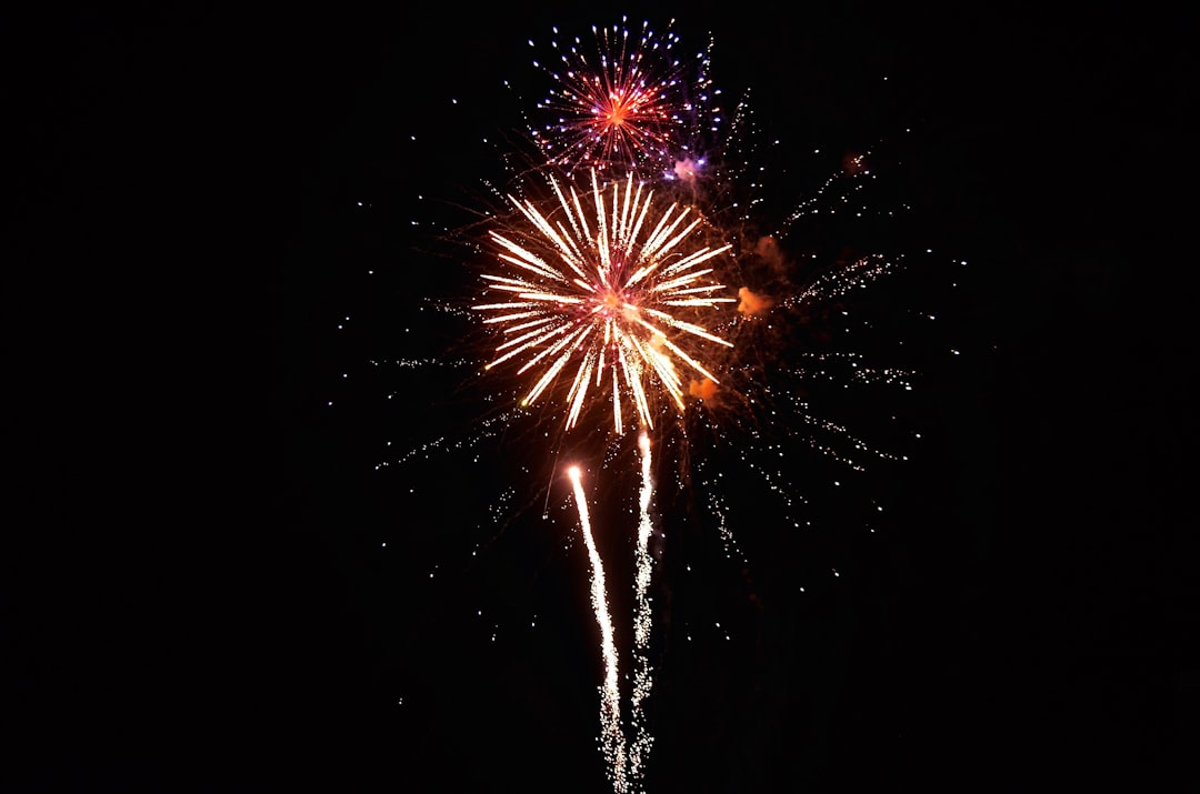 firework display at night,