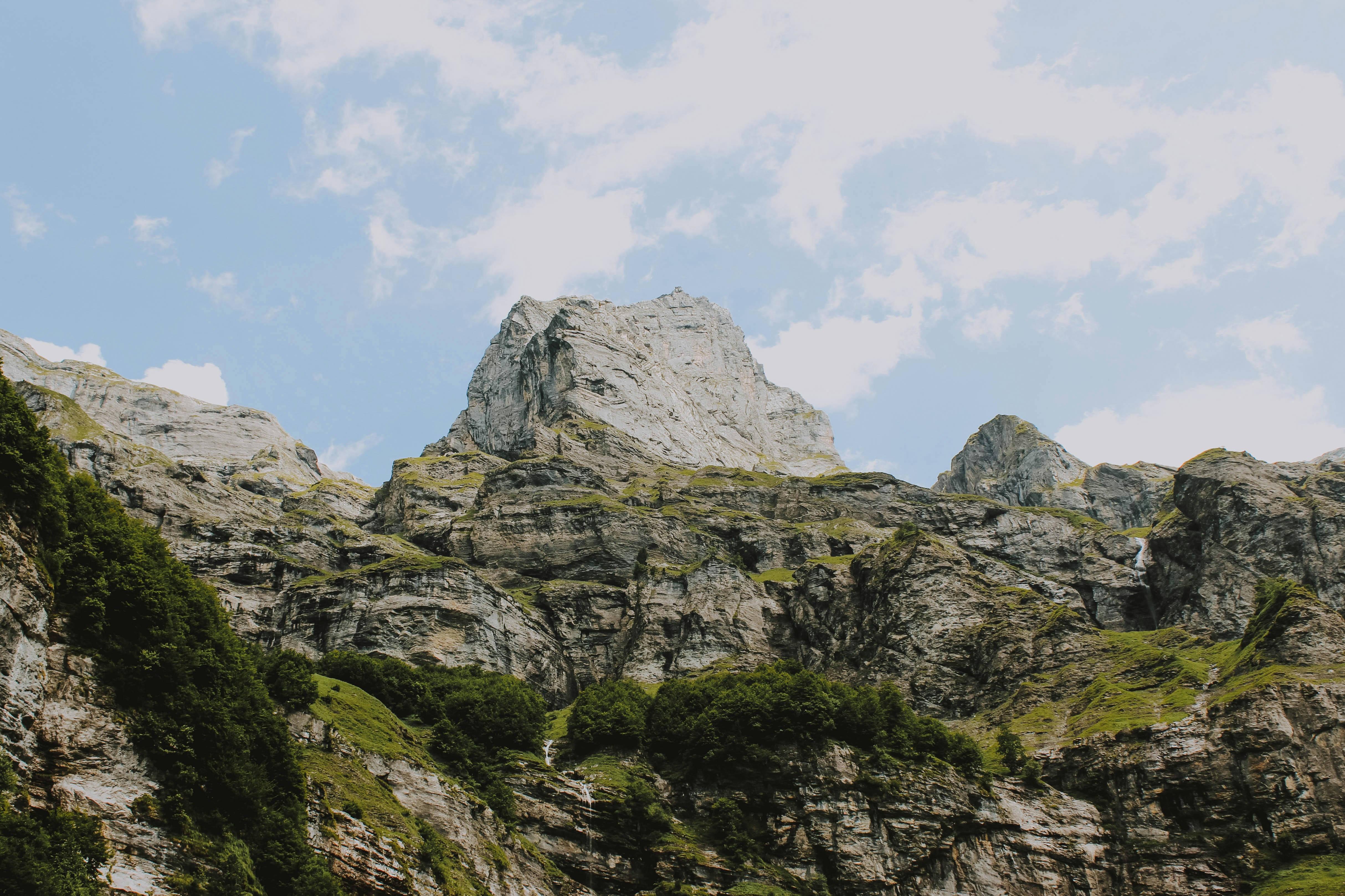 landscape photography of mountain range