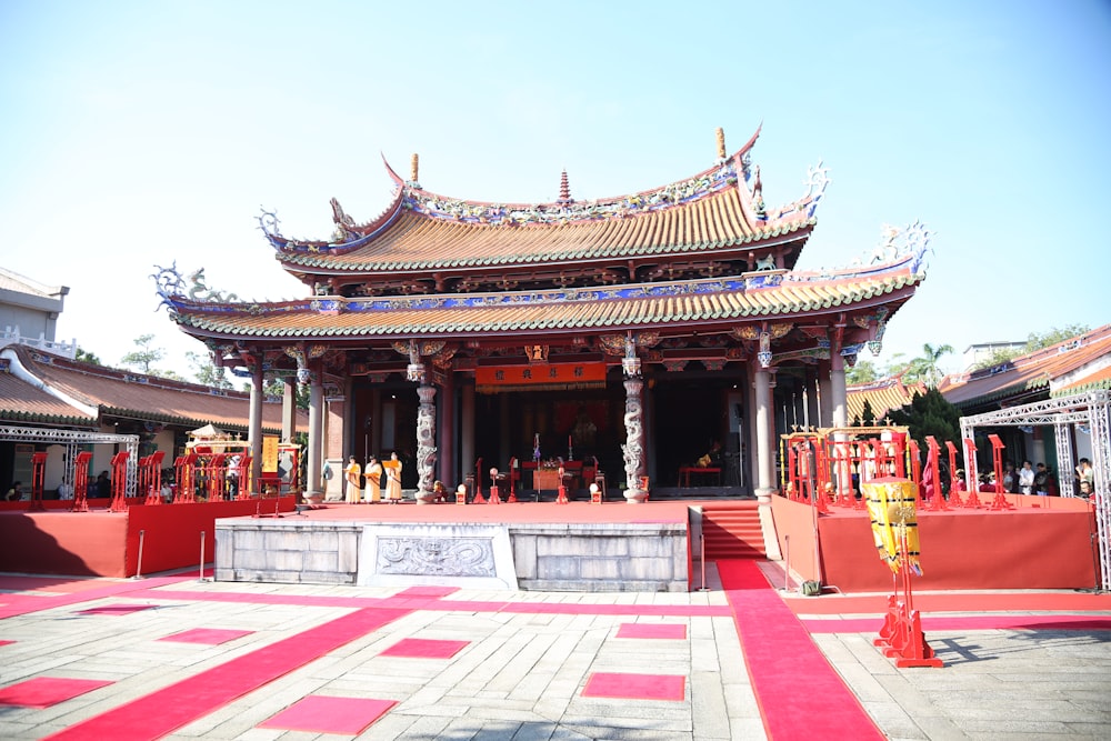 red and beige temple