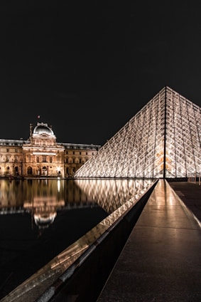 glass building during nighttime