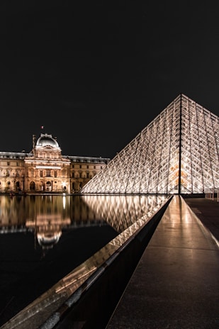 glass building during nighttime